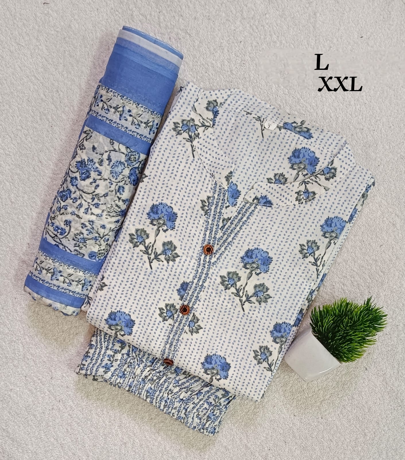 K1024 - Cotton 3pc Kurta Set
