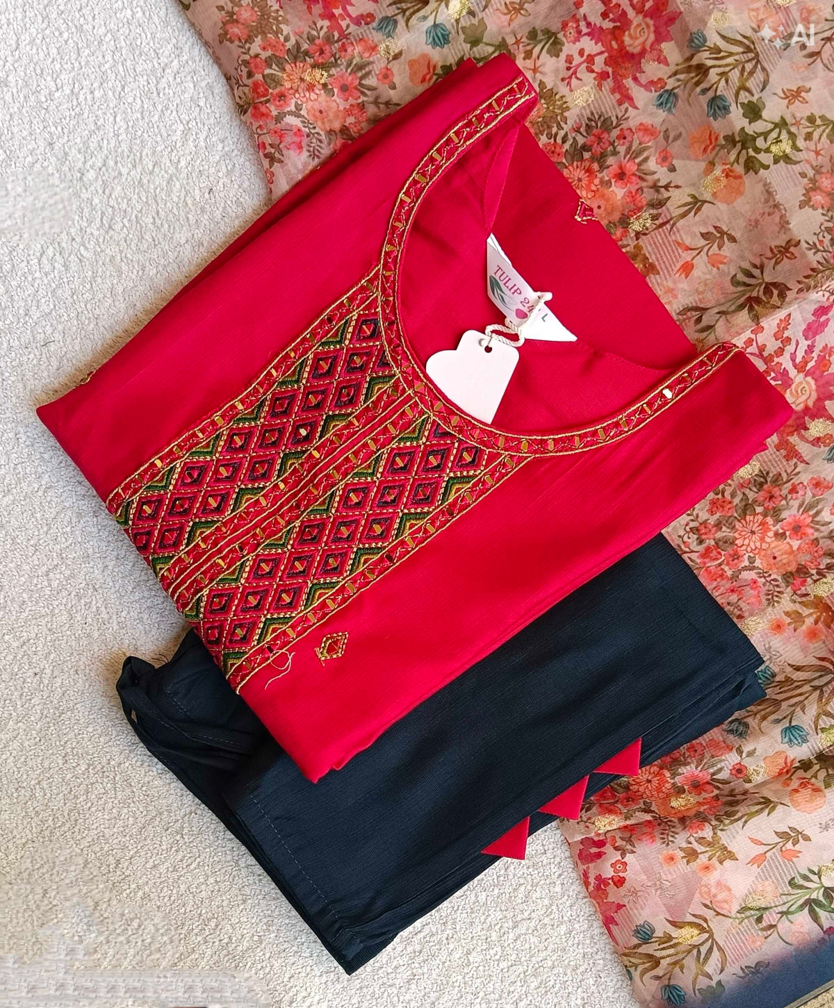 D1370 - Kurti with Pant and Dupatta