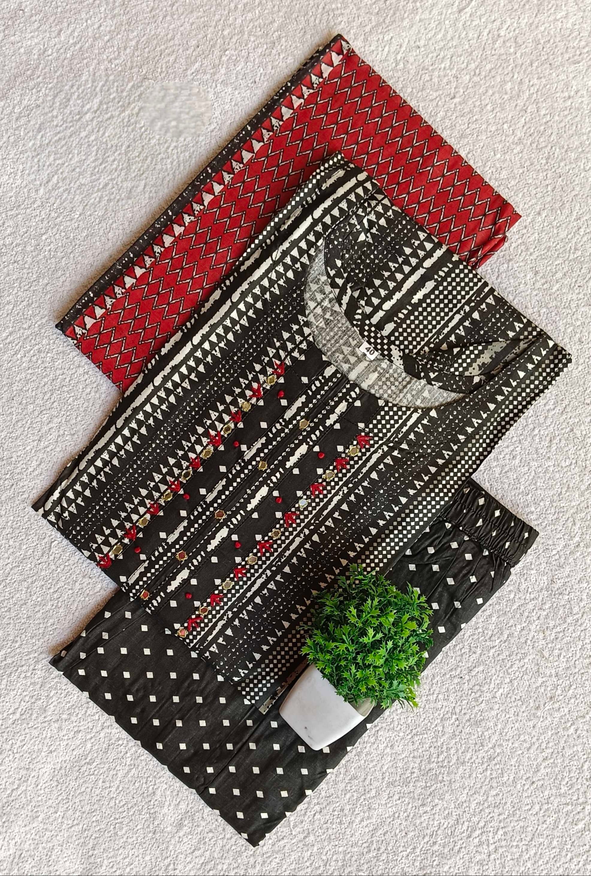D1135 - Cotton 3pc Kurta Sets
