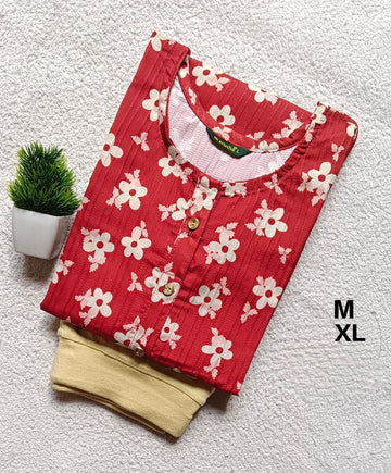 Pok001 - Popcorn Kurtis with Jeggings Combo