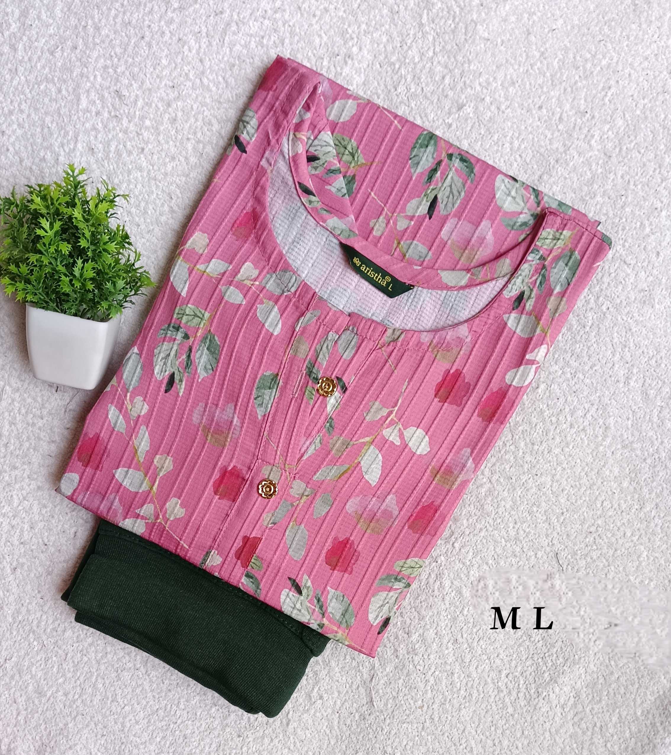 Pok008 - Popcorn Kurtis with Jeggings Combo