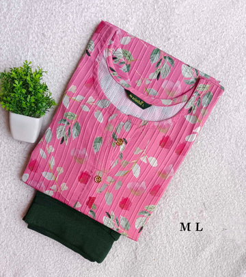 Pok008 - Popcorn Kurtis with Jeggings Combo