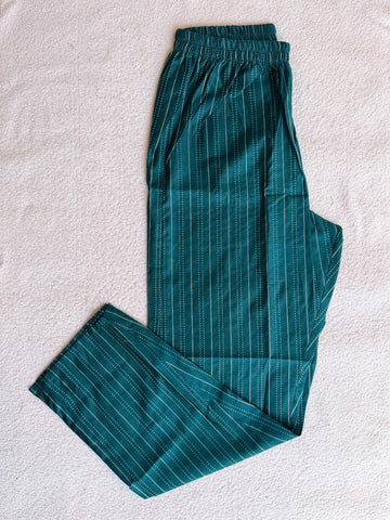 P028 - Silk Pants (peacock blue)