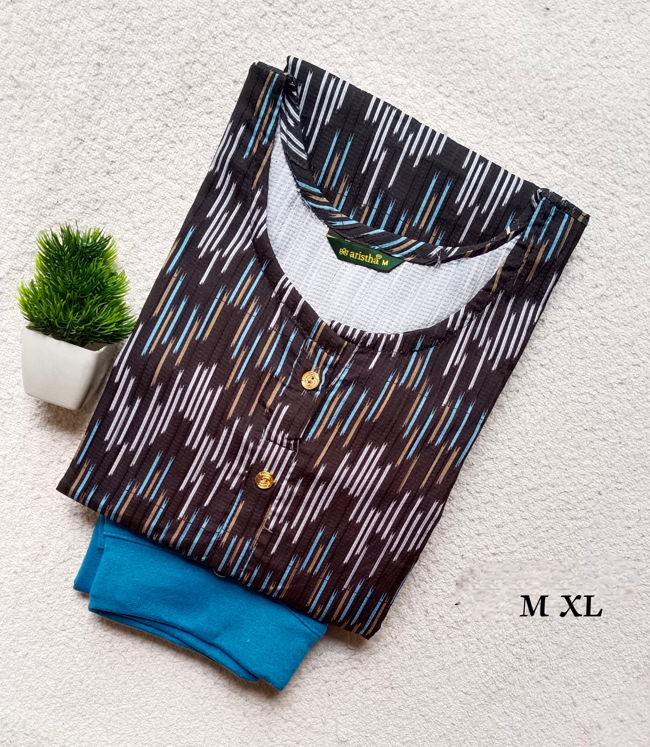 Pok011 - Popcorn Kurtis with Jeggings Combo