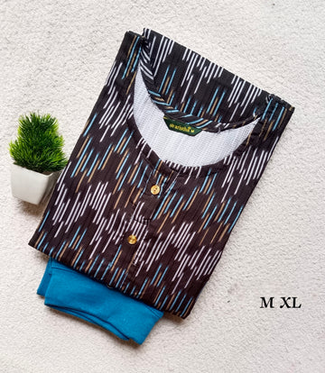 Pok011 - Popcorn Kurtis with Jeggings Combo