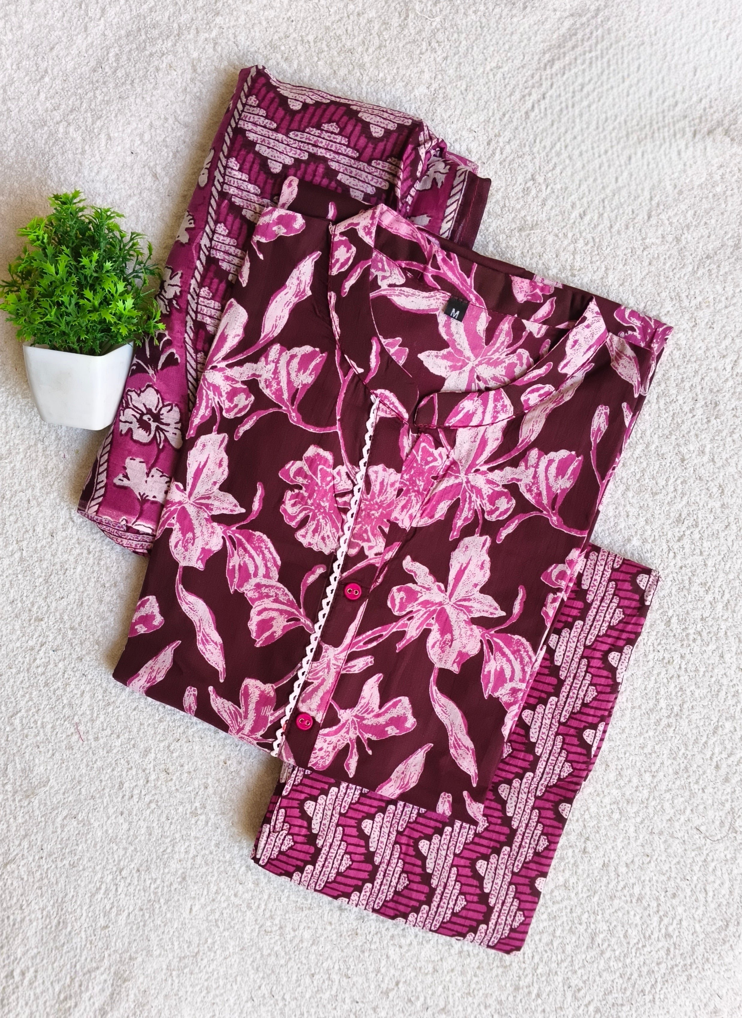D1218 - Cotton 3pc Kurta Sets
