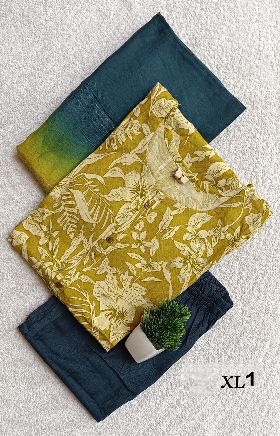 S1012 - Cotton 3pc Kurta Set