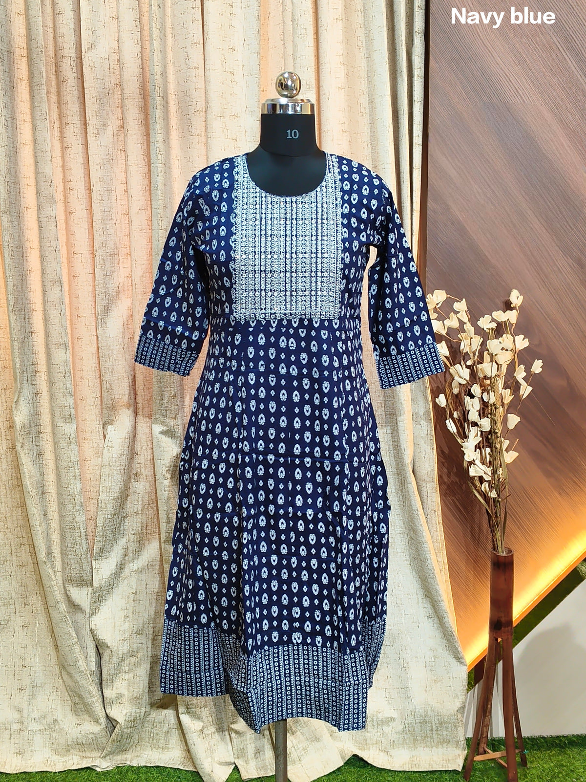 D1276 -  Anarkali Kurtis (Navy blue)