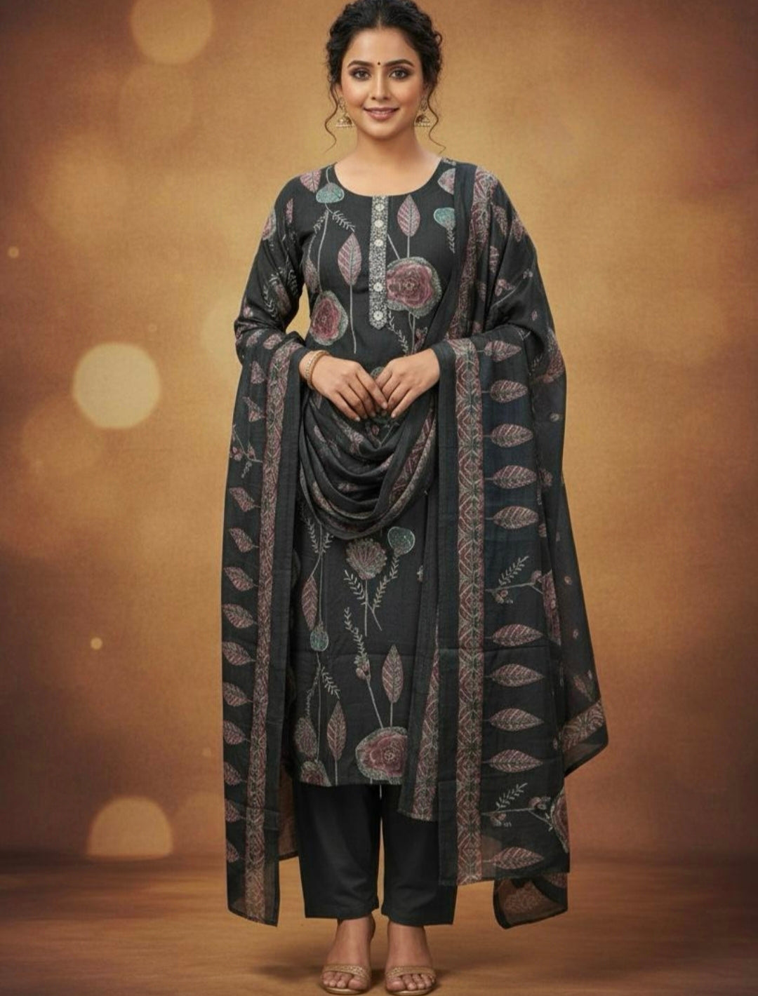 D1285 - Vatican 3pc Kurta Sets (black)