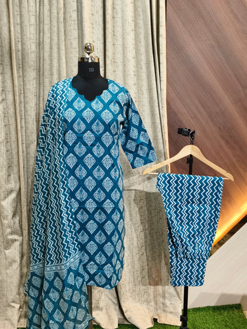 D1208 - Cotton 3pc Kurta Sets