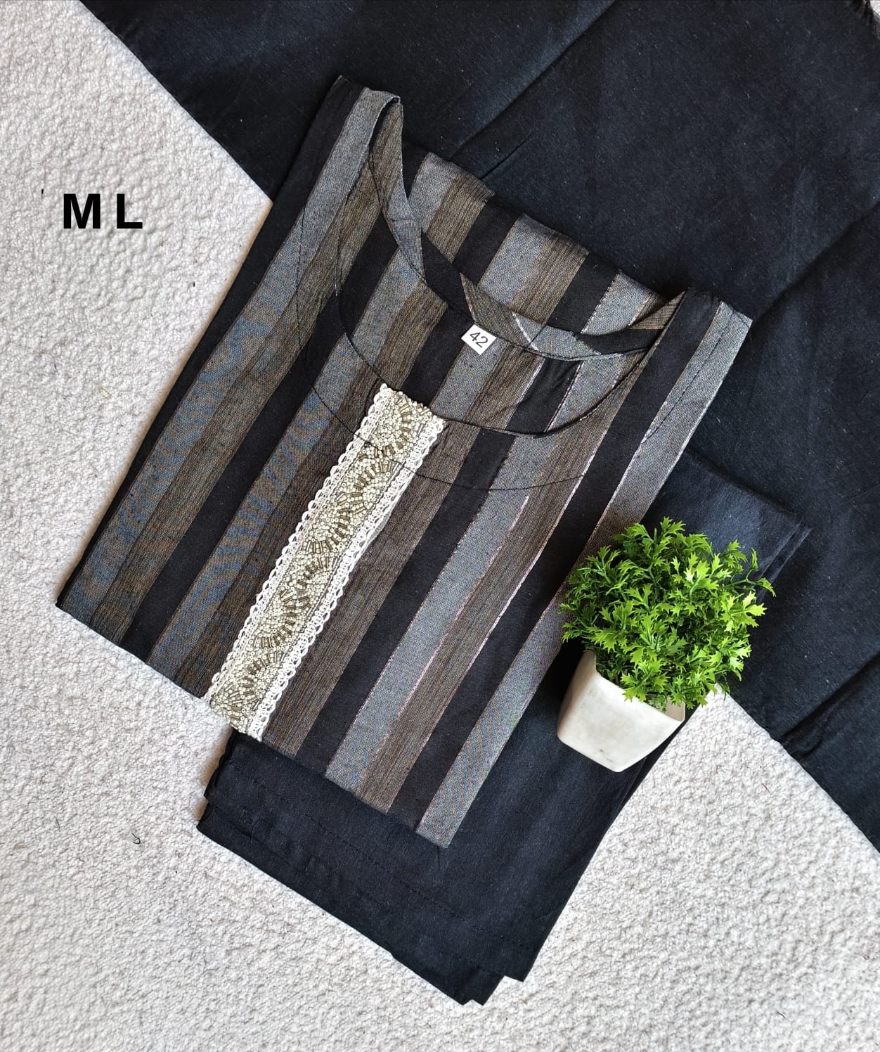 K1016 - Cotton 3pc Kurta Set