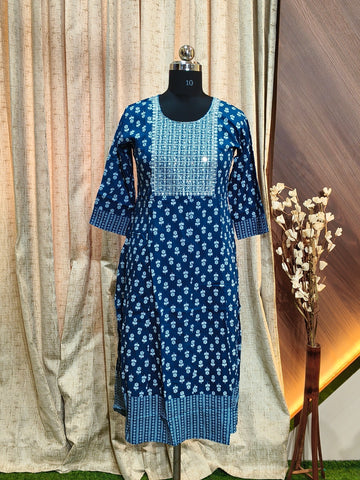 D1275 -  Anarkali Kurtis (ink blue)
