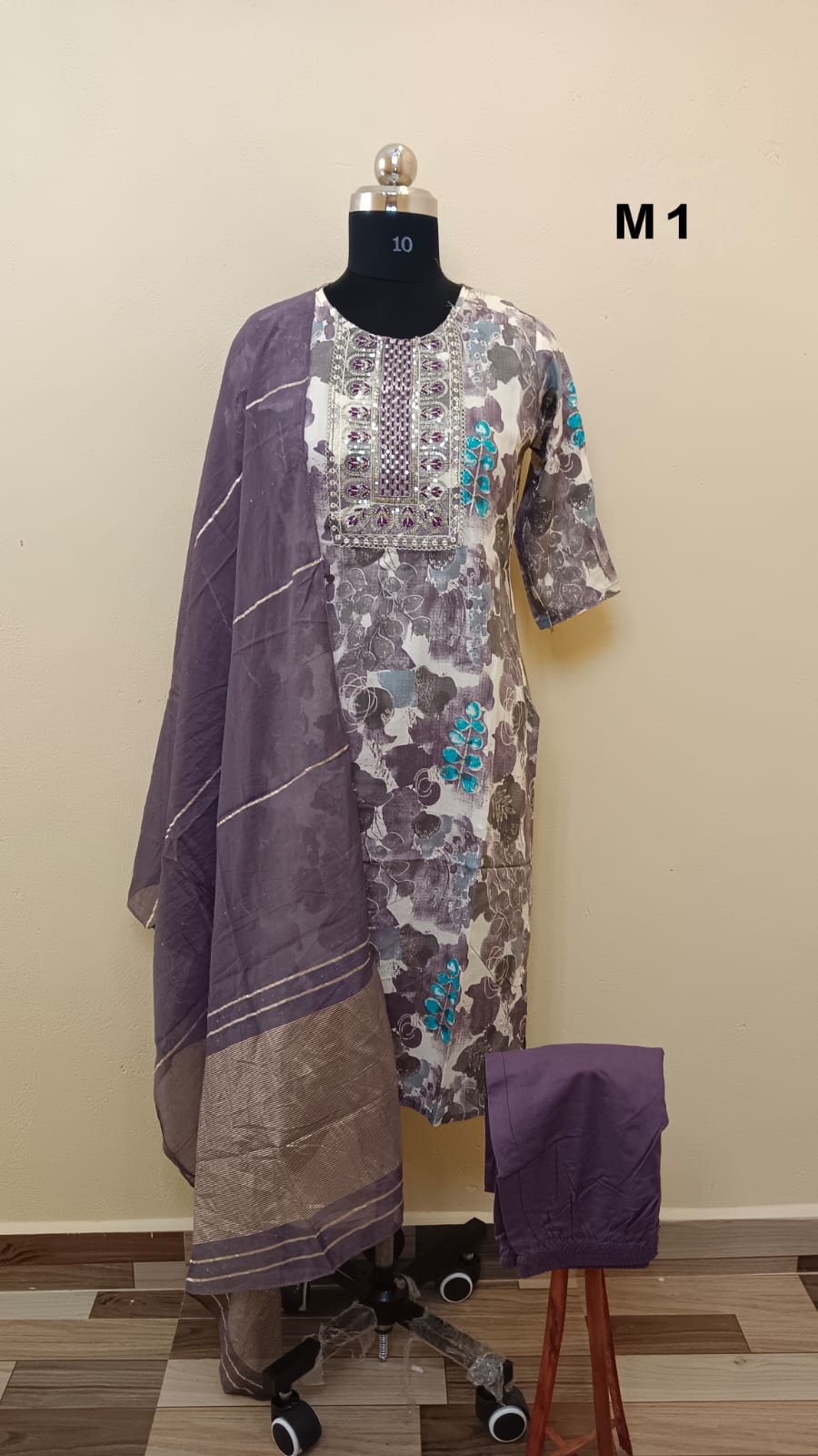 S1002  - Cotton 3pc Kurta Set