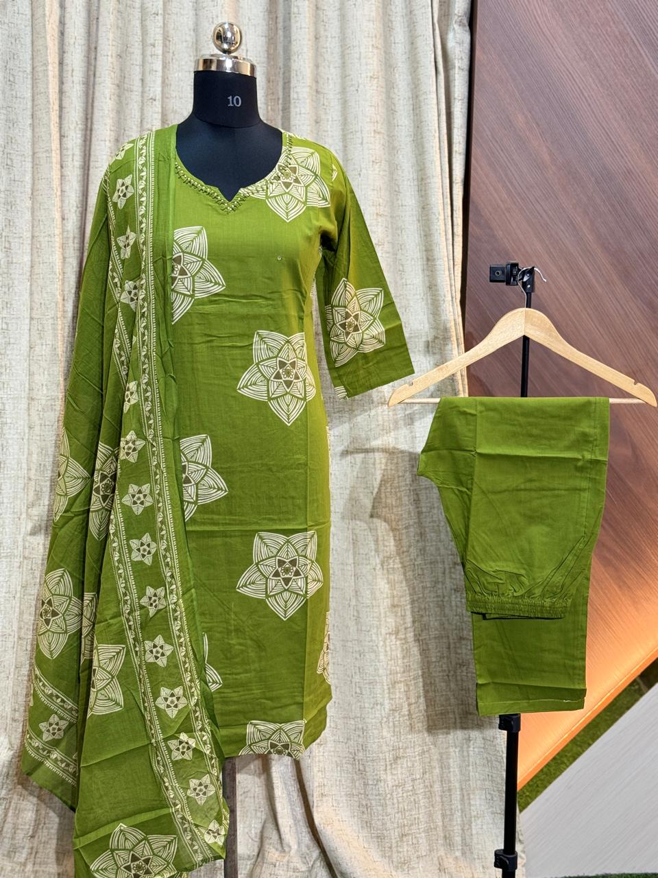 RC027- Cotton Kurti 3PCS Set