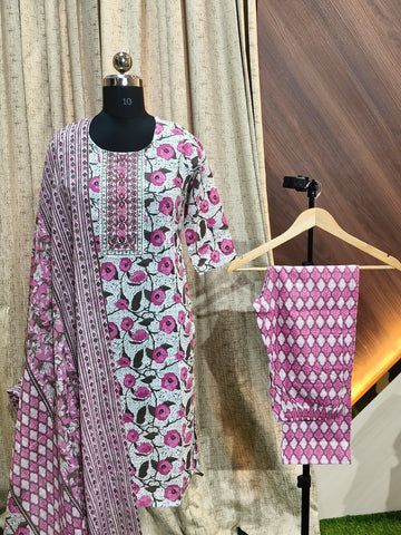 D1182 - Cotton 3pc Kurta Sets