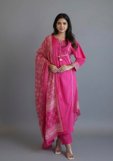 D1124 - Cotton 3pc Kurta Sets