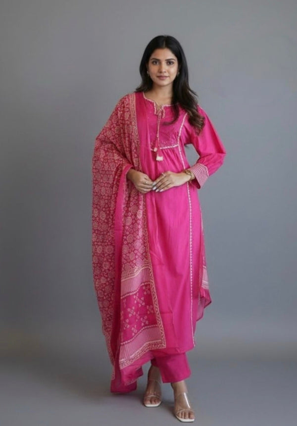 D1124 - Cotton 3pc Kurta Sets
