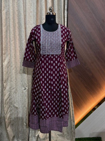 D1272 -  Anarkali Kurtis (maroon)