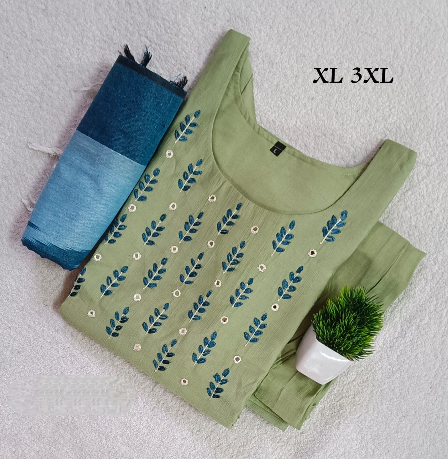 K1026 - Cotton 3pc Kurta Set
