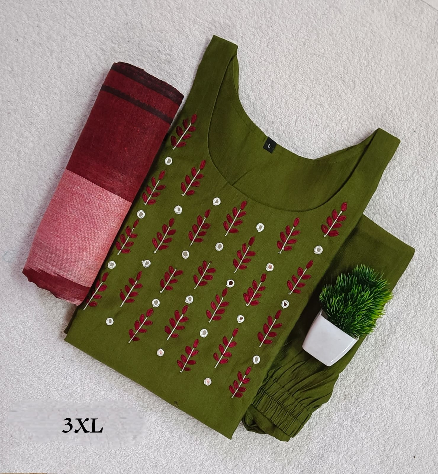 K1029 - Cotton 3pc Kurta Set