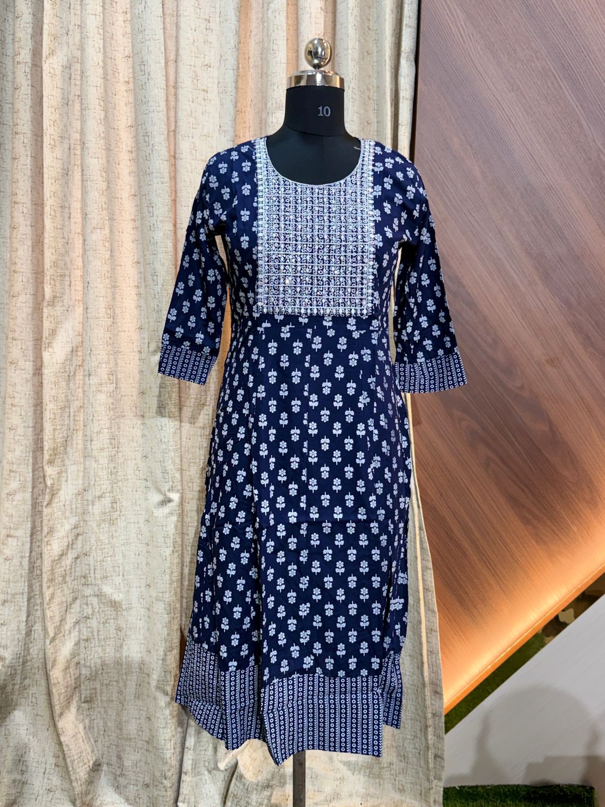 D1269 -  Anarkali Kurtis (Navy blue)