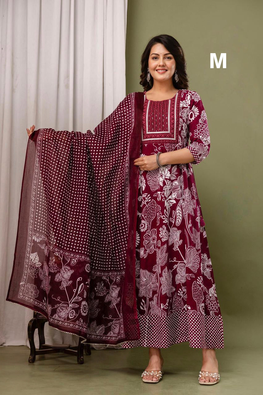 AD1018 - Anarkali kurtis with Dupatta