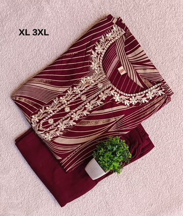D1053 - Co-ords Capsule Rayon (Red Maroon)