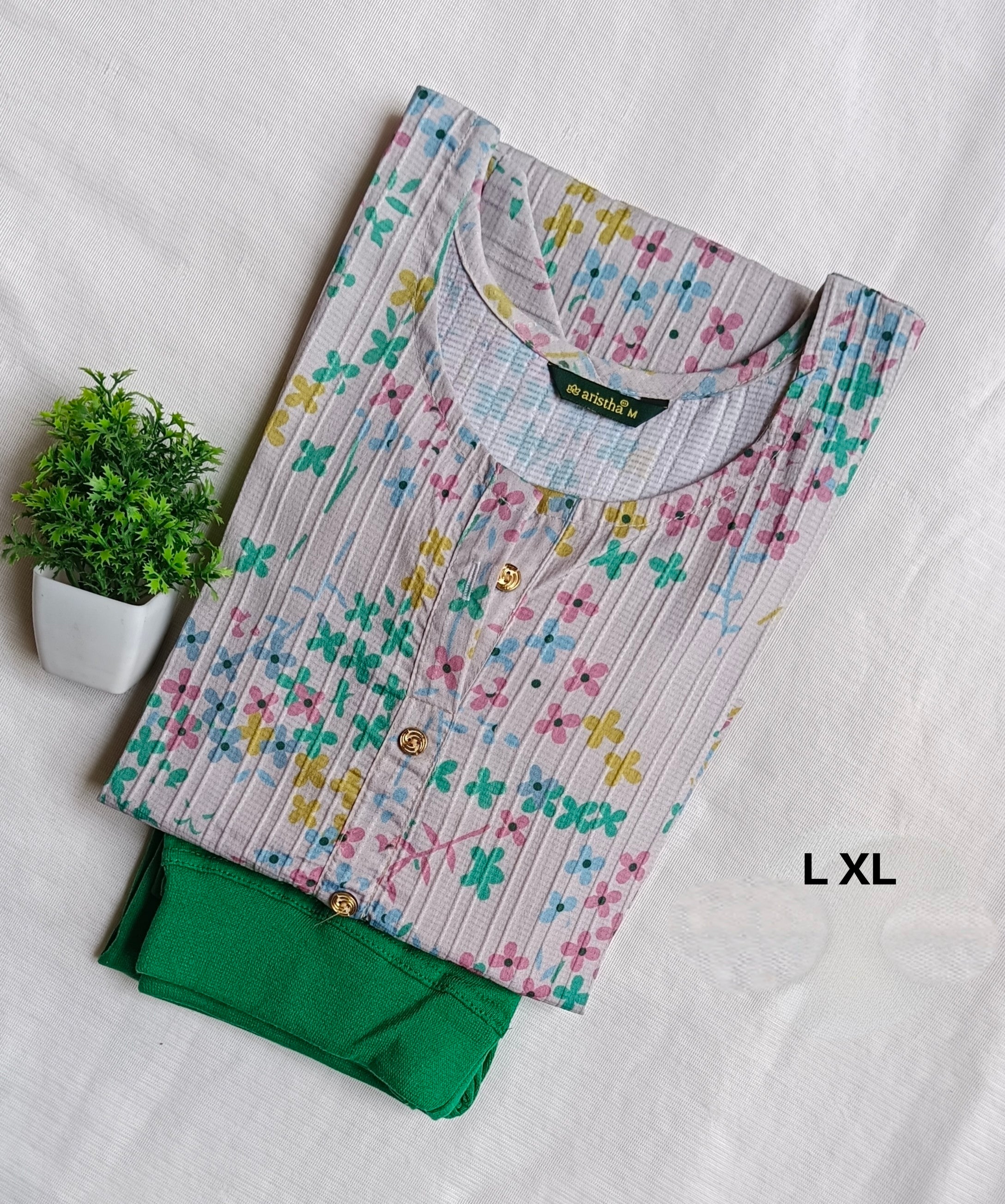 Pok003 - Popcorn Kurtis with Jeggings Combo