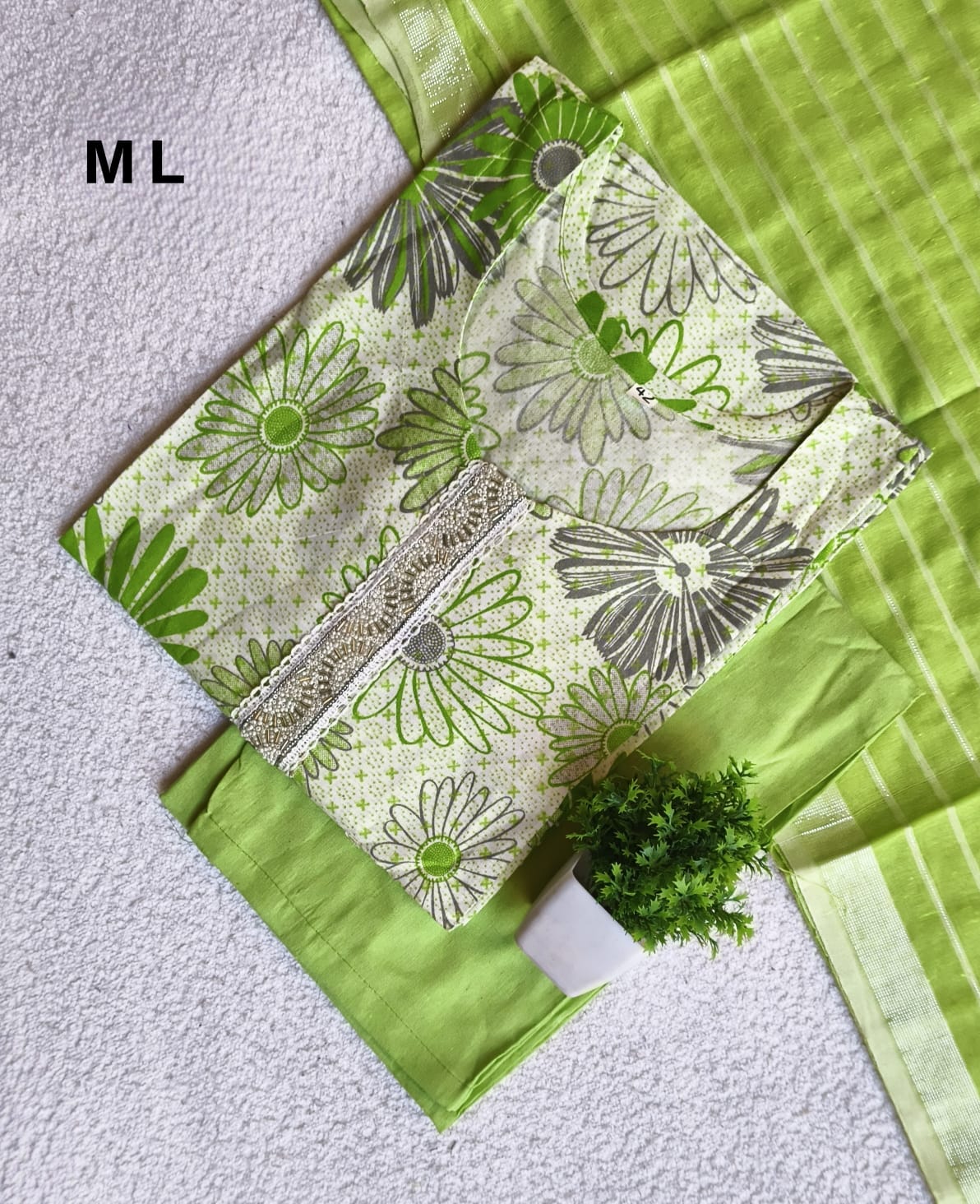 K1010 - Cotton 3pc Kurta Set