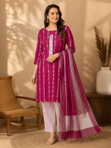 K1022 - Cotton 3pc Kurta Set