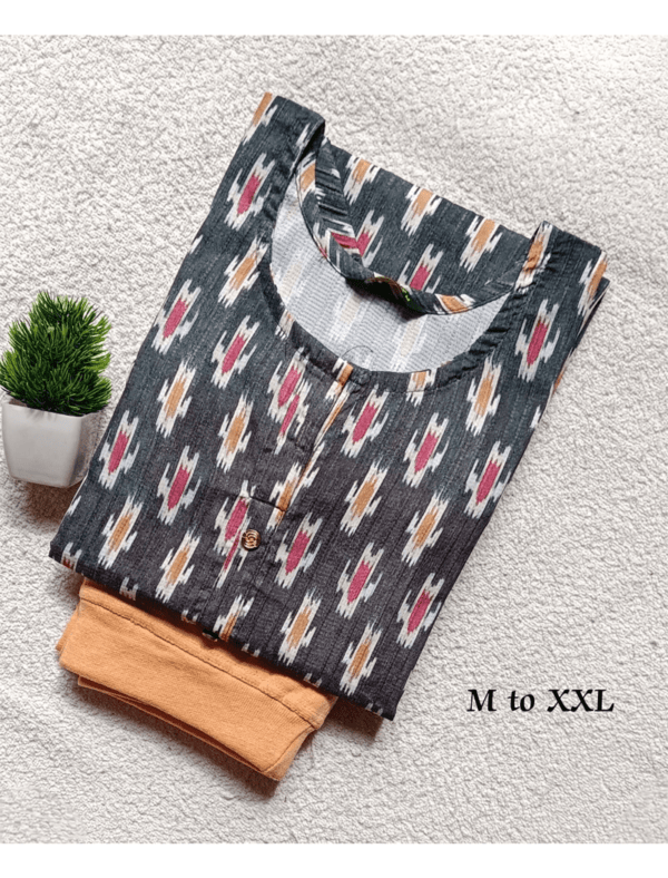 2166 - Popcorn Kurtis with Jeggings Combo