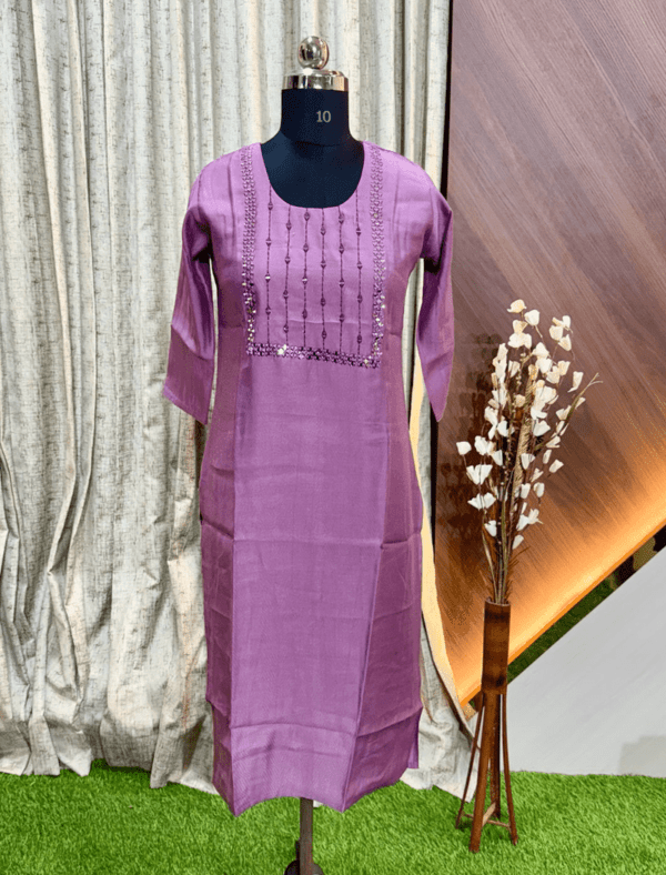 2691 - Silk Embroidery Kurtis