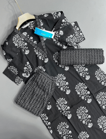 3594 - Cotton Kurti with Pant and Dupatta
