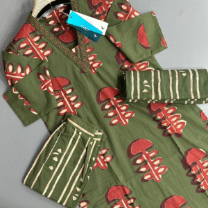 3595 - Cotton Kurti with Pant and Dupatta