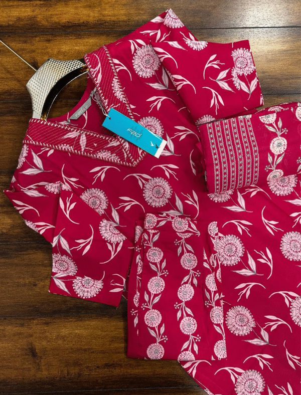 3520 - Cotton Kurti with Pant and Dupatta
