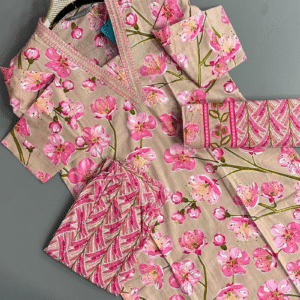 3596 - Cotton Kurti with Pant and Dupatta
