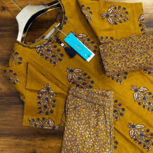3521 - Cotton Kurti with Pant and Dupatta