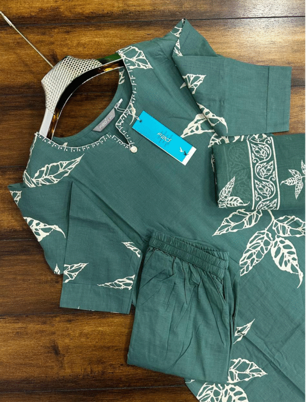 3522 - Cotton Kurti with Pant and Dupatta