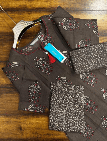 3523 - Cotton Kurti with Pant and Dupatta
