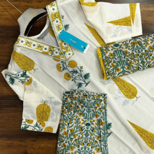 3525 - Cotton Kurti with Pant and Dupatta