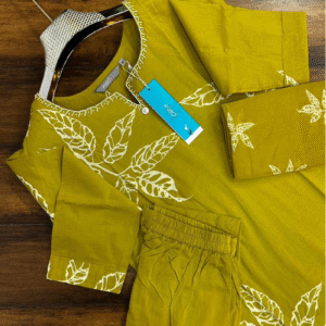3526 - Cotton Kurti with Pant and Dupatta