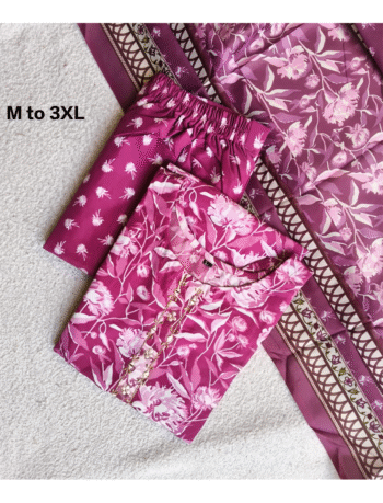 3822 - Kurti with Pant and Dupatta 3PC
