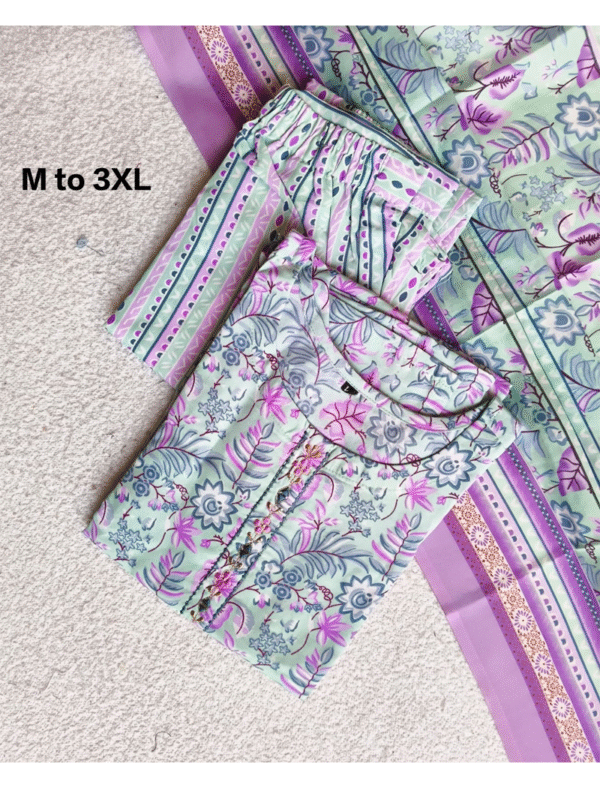 3823 - Kurti with Pant and Dupatta 3PC