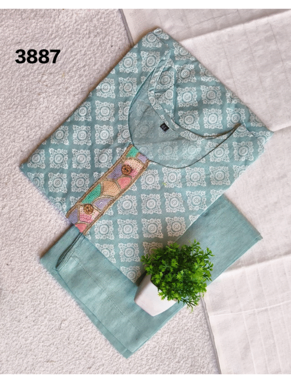 3887 - Cotton 3pc Kurta Set