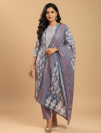 3672 - Kurti with Pant and Dupatta 3PC