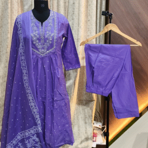 4018 - Cotton Umbrella Kurti Set 3PC - L - 40