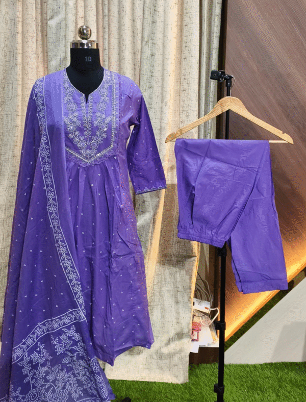 4018 - Cotton Umbrella Kurti Set 3PC