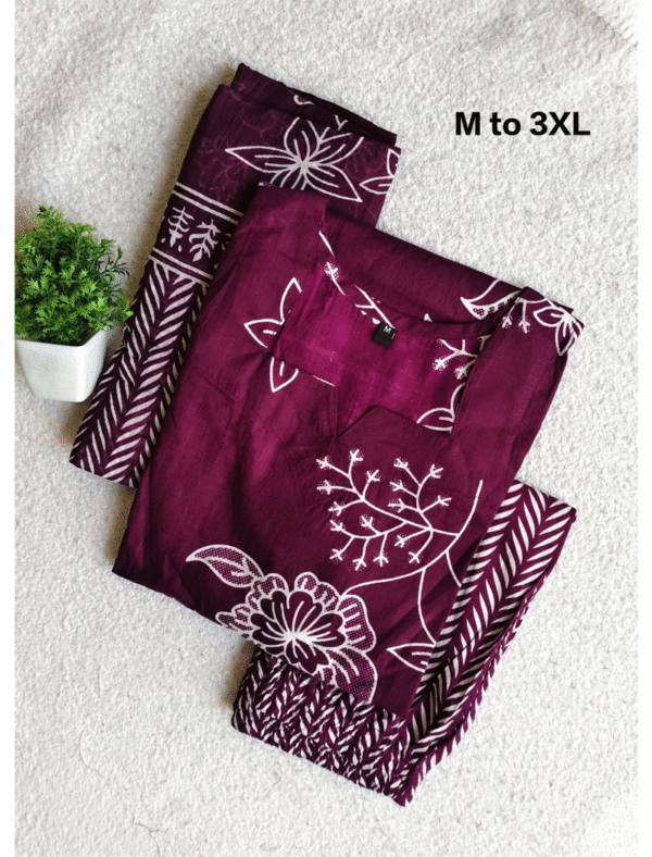 3976 - Cotton Kurti Set 3PC