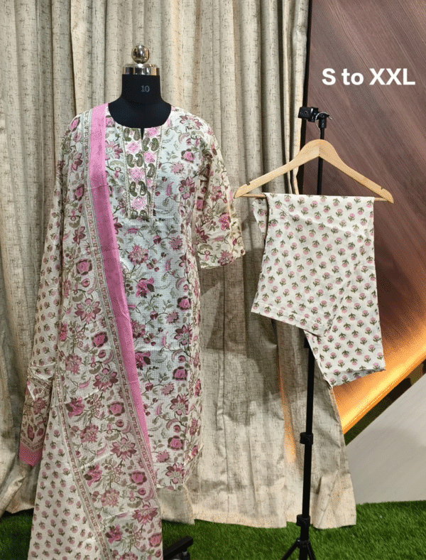 4313 - Kurti with Pant and Dupatta 3PC