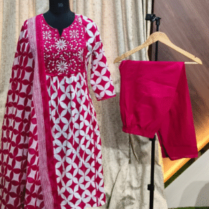 4020 - Cotton Umbrella Kurti Set 3PC